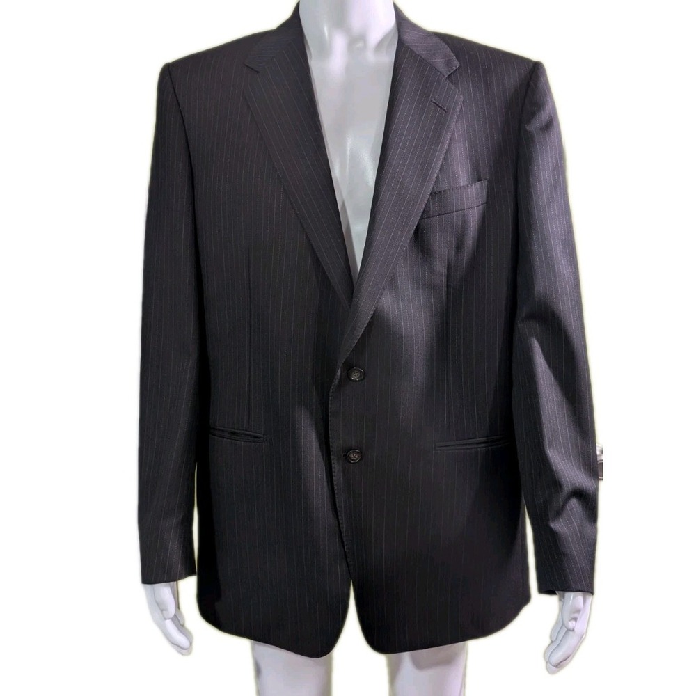 Corneliani Super 120s Wool Pinstripe Blazer Italian 54R US 44R Made In Italy